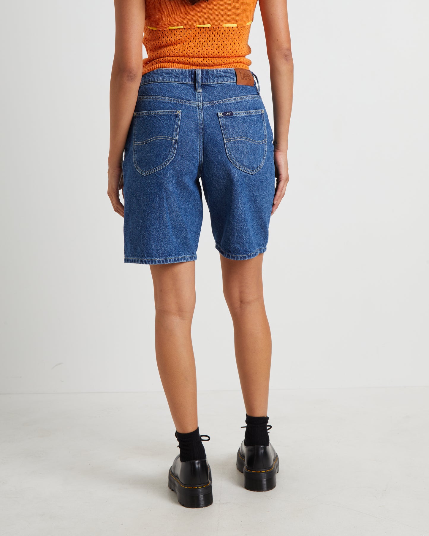 90s Mid Baggy Denim Shorts in Bronx Blue