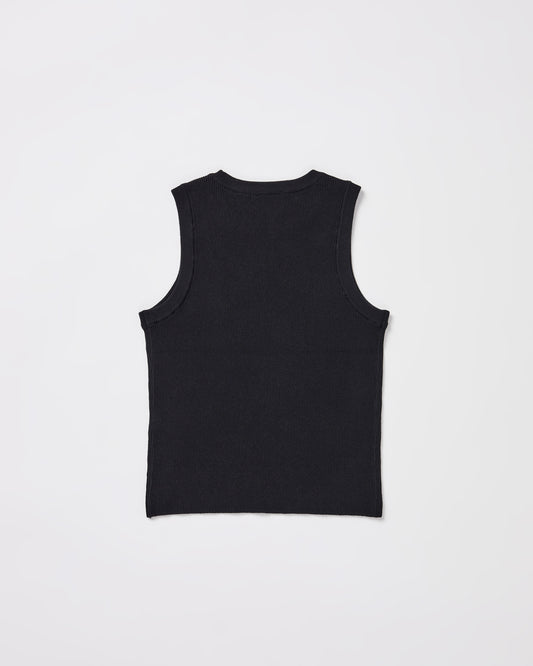 Teen Girls Luxe Knitted Tank Top in Black BLACK