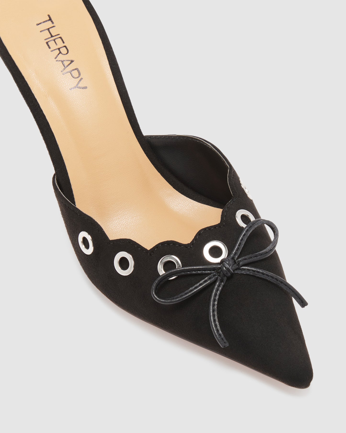 Eyelet Kitten Heels in Black