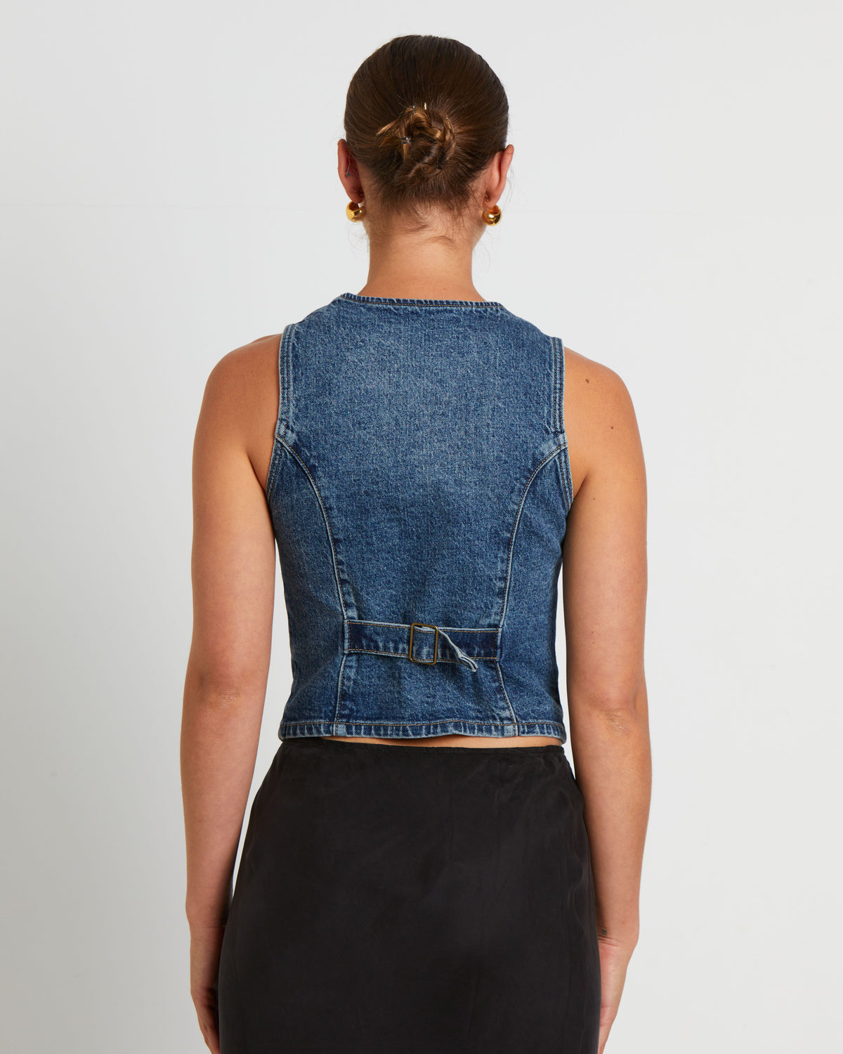 Howdy Denim Vest in Grunge Blue BLUE