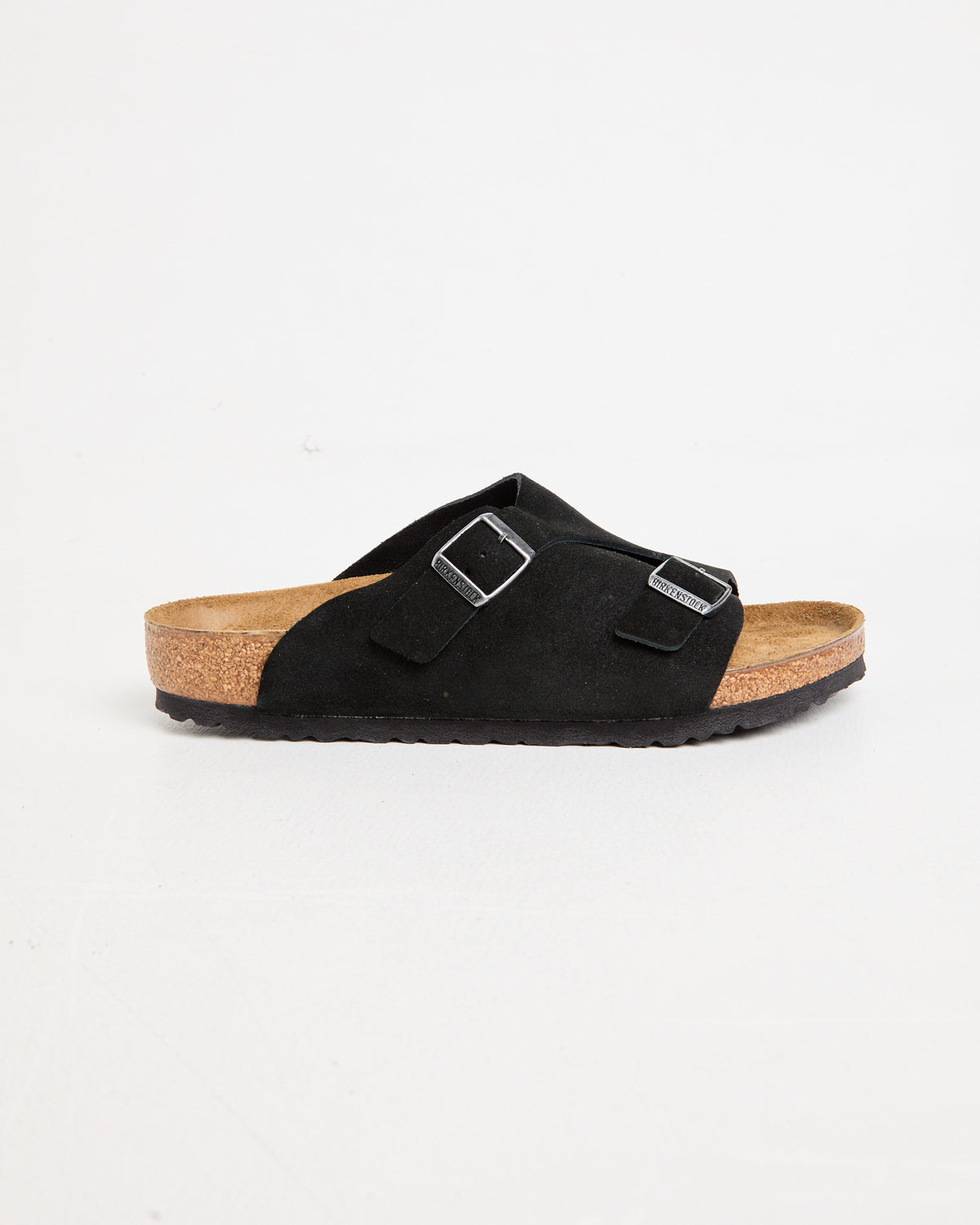 Zurich Regular Suede Leather Sandals in Black BLACK