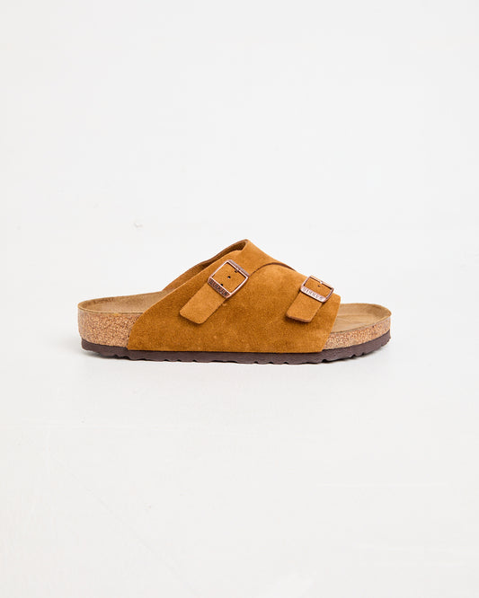 Zurich Regular Leather Suede Sandals in Mink MINK