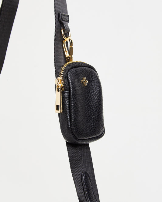 Marmont Double Pouch Cross Body Bag in Black BLACK PEBBLE/GOLD