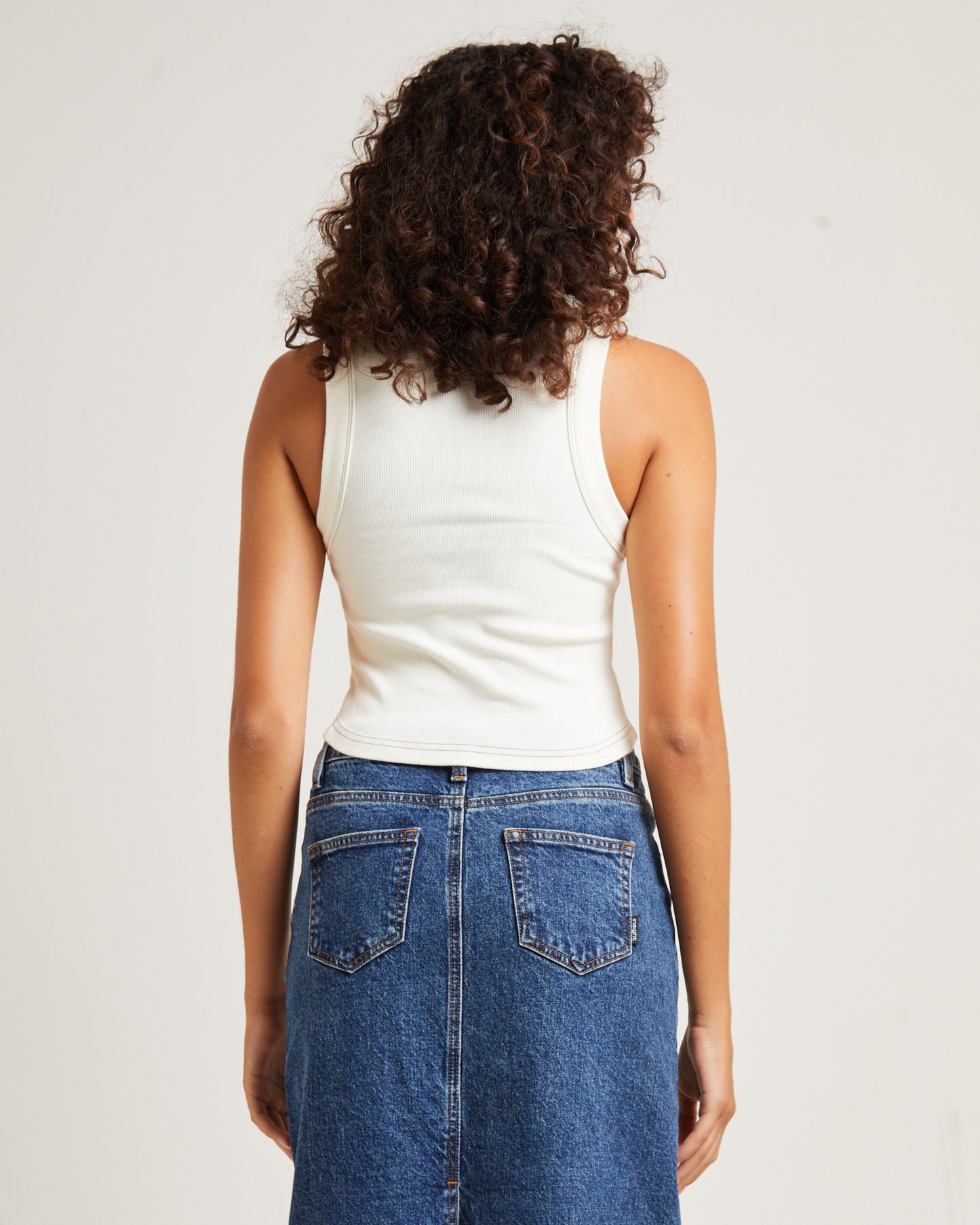 Jonesy Recut Singlet in Coconut