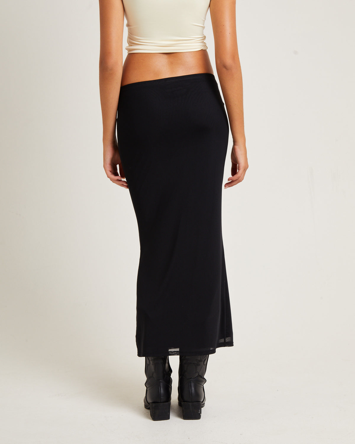Marley Mesh Midi Skirt Black BLACK