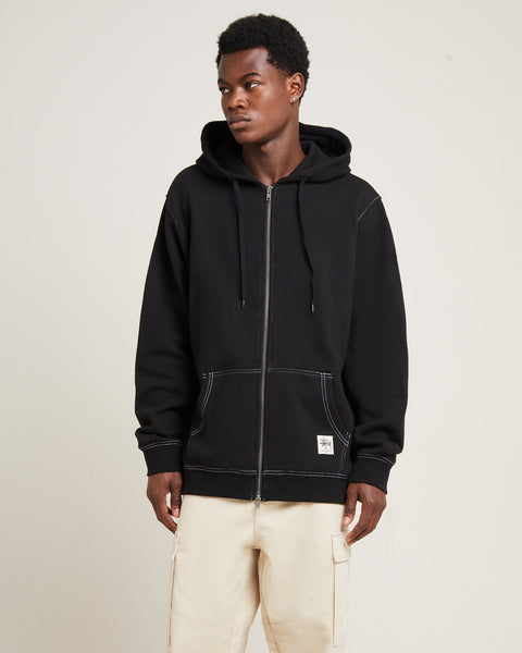 【L】　Stussy DOUBLE FACE LABEL ZIP HOODIE Stussy Double Face Label Zip Hoodie Zephyr Green Men's - US