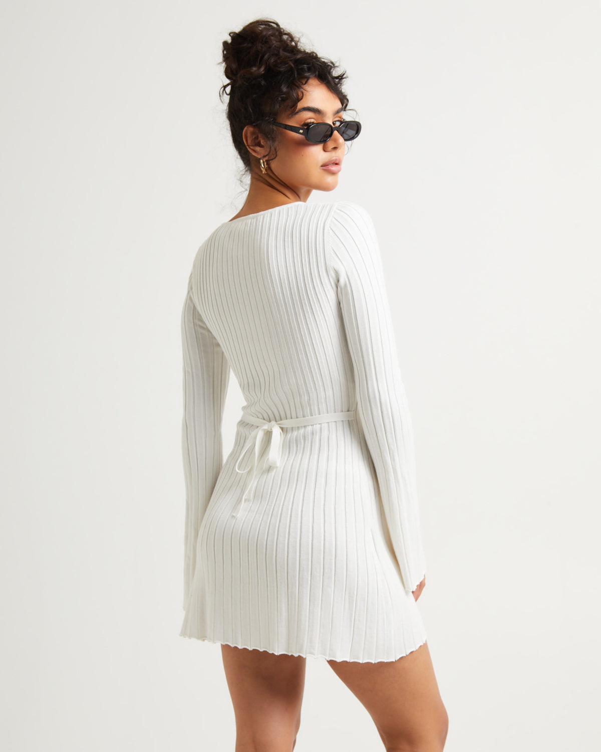 Sophie Long Sleeve Mini Dress WHITE