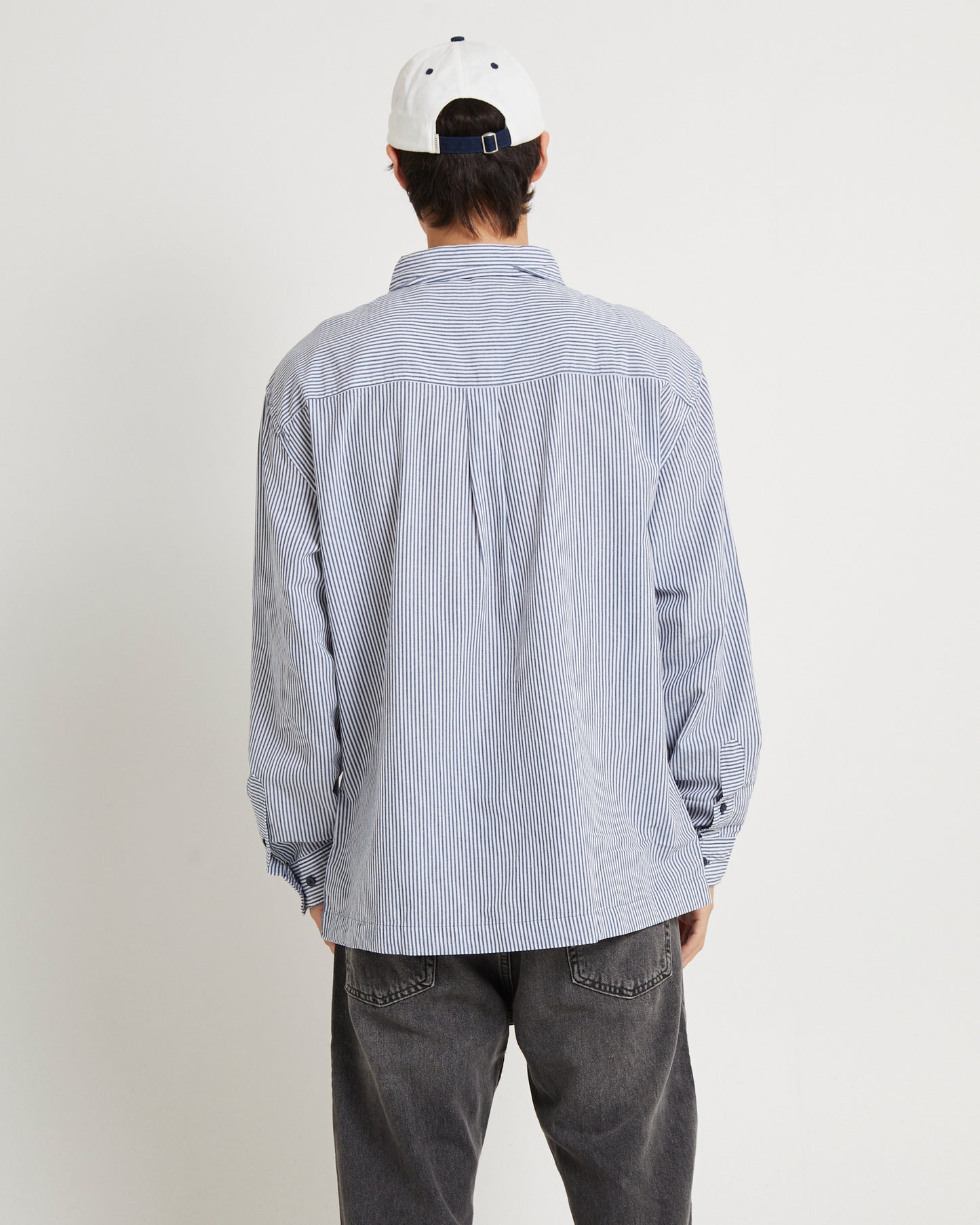 Intergalactic Recycled Long Sleeve Shirt Navy Stripe