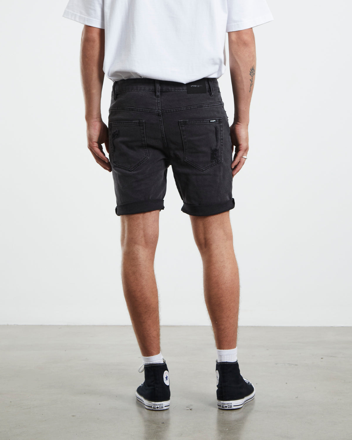 Revolver Denim Shorts New York Trashed Black BLACK