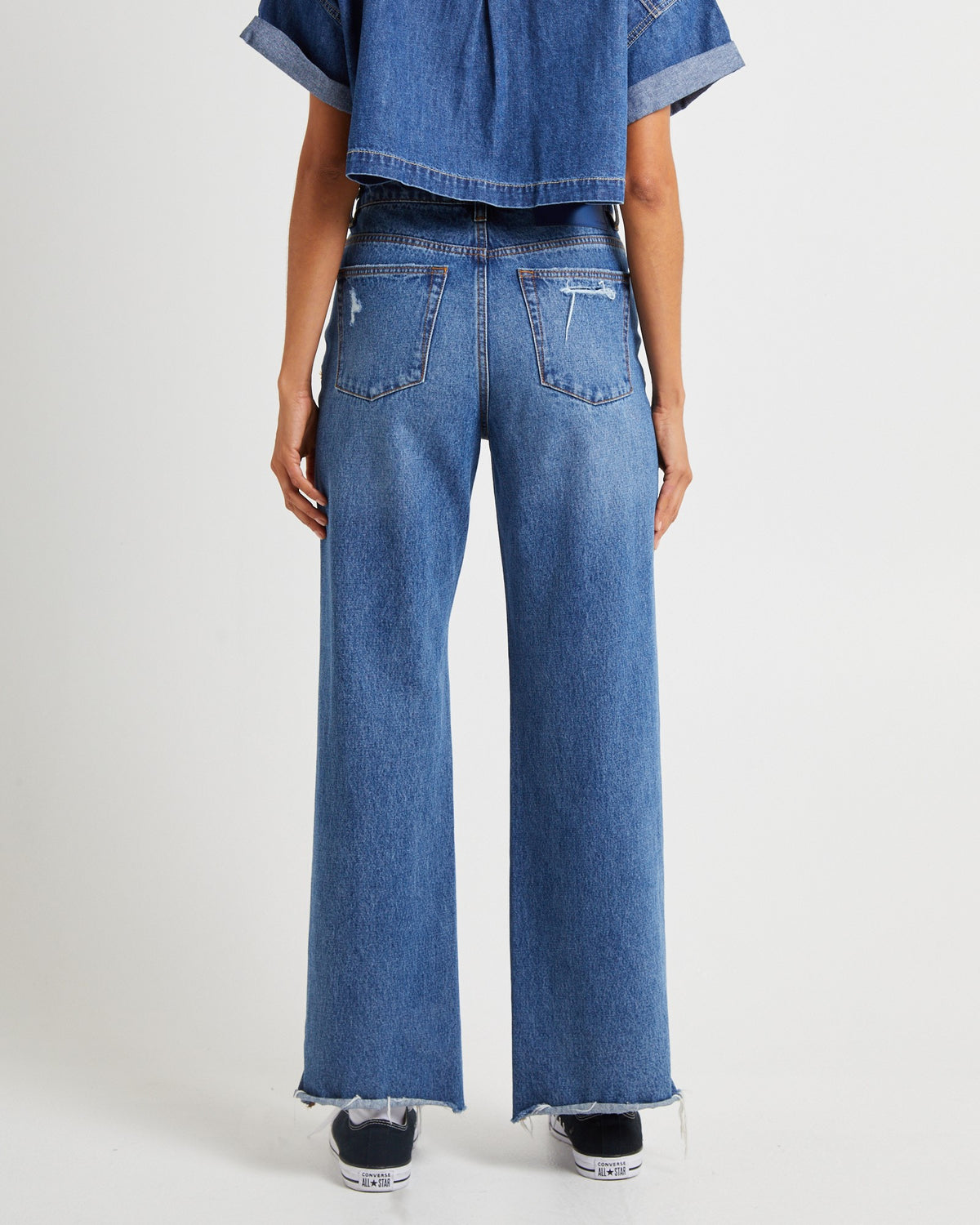 True Straight Leg Mid Waist Denim Billie Jeans TRUE BLUE