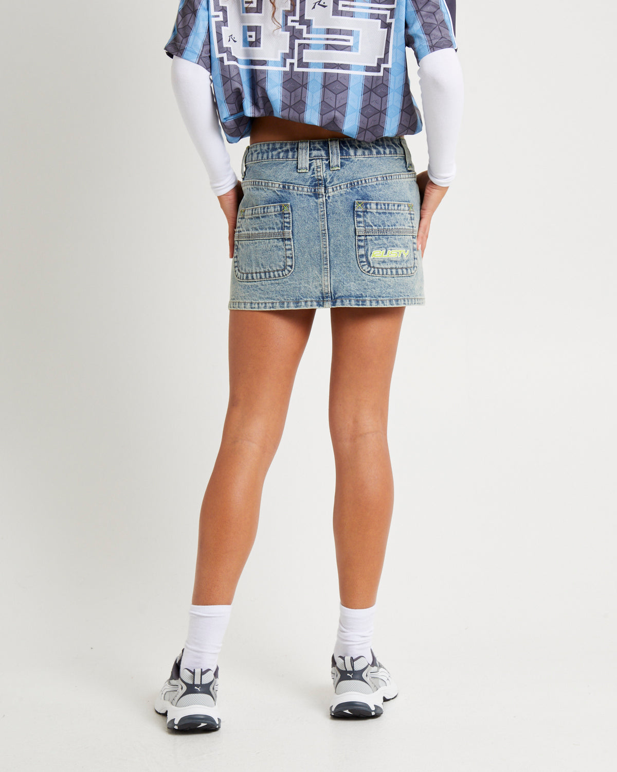 Flip Mommy Tapeless Denim Mini Skirt DIRTY DAWG