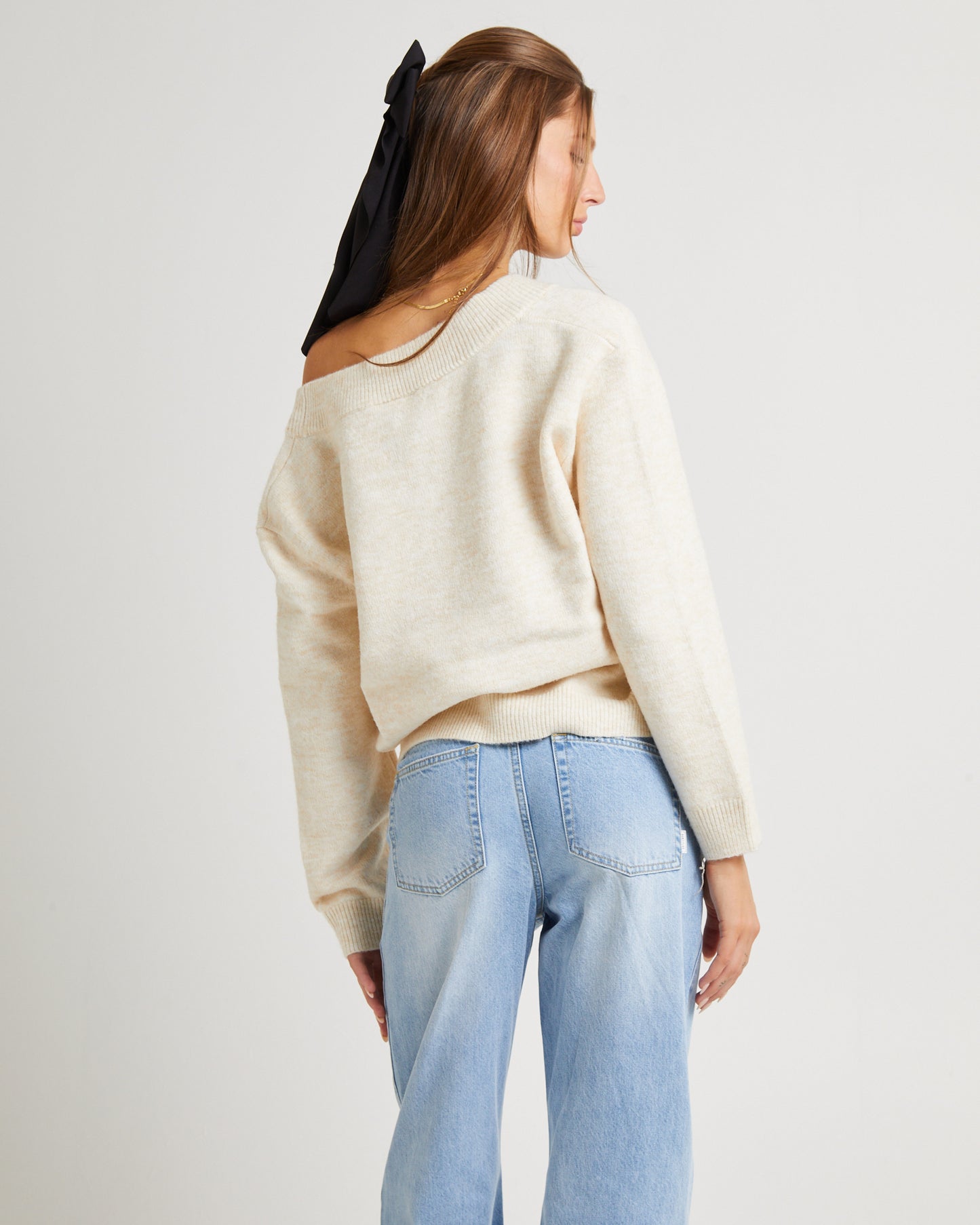 Deep V Neck Slouchy Jumper