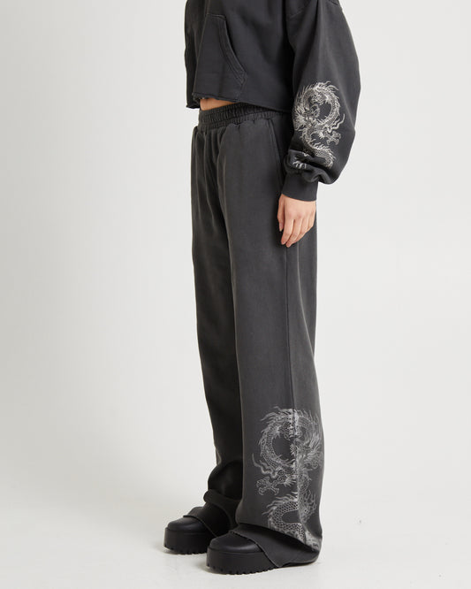 Akio Straight Leg Trackpants VINTAGE BLACK