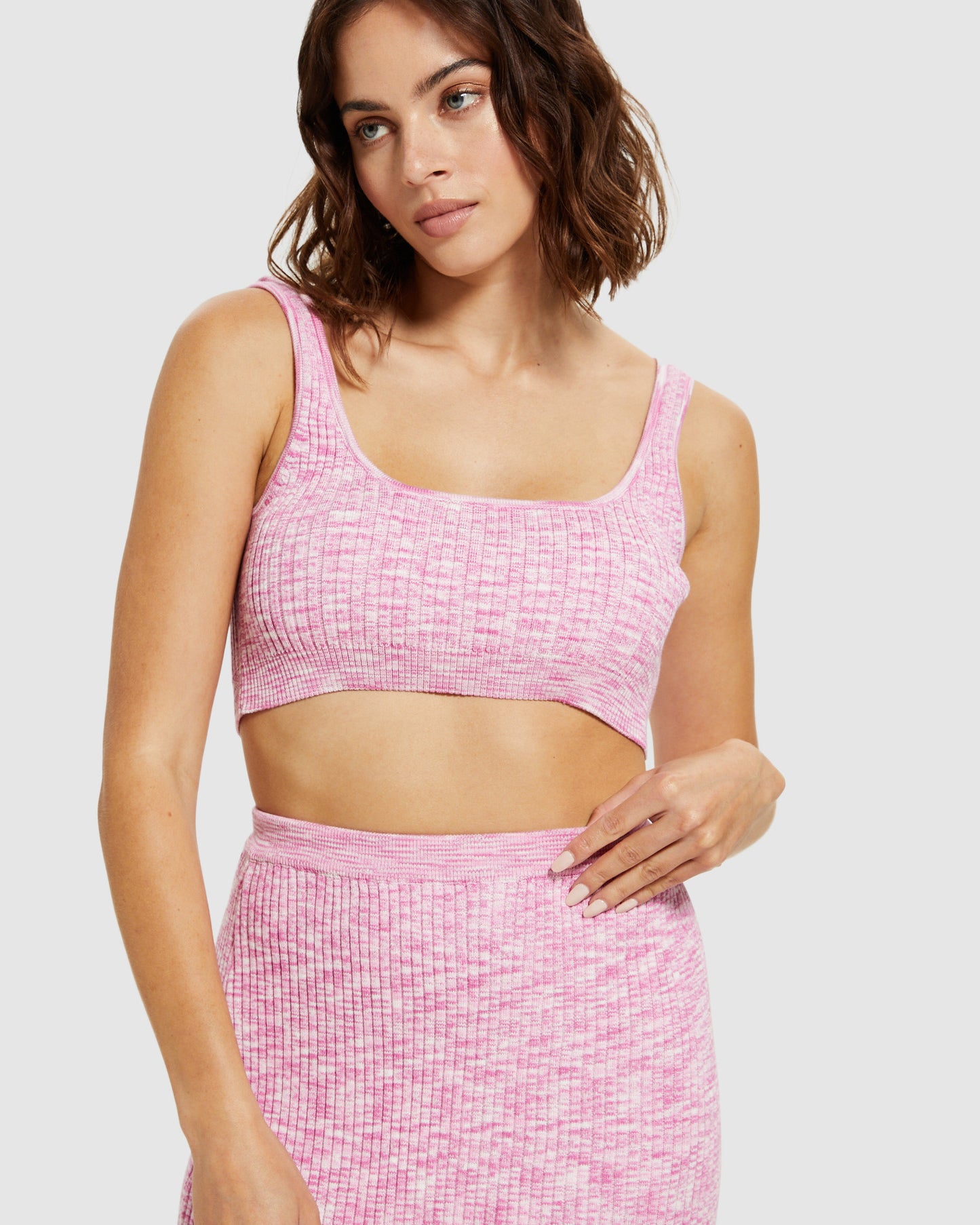 Zoey Space Dye Knit Crop Top