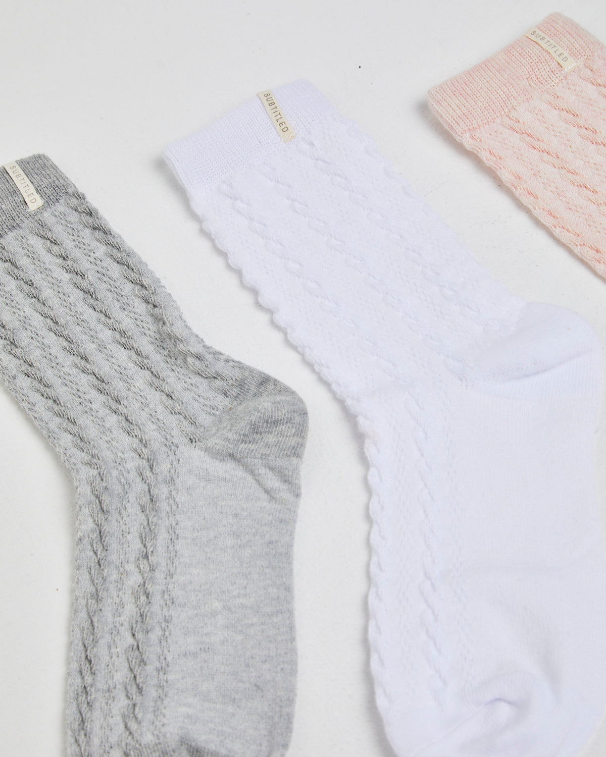 Lucia Cable Knit Socks 3 Pack MULTI