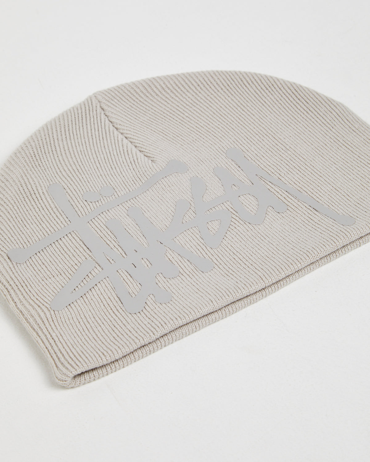 Debossed Stock Skull Cap Beanie Black SILVER