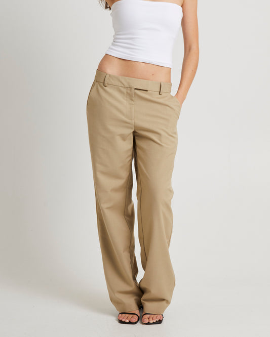 Sloane Tailored Mid-Rise Pant KELP