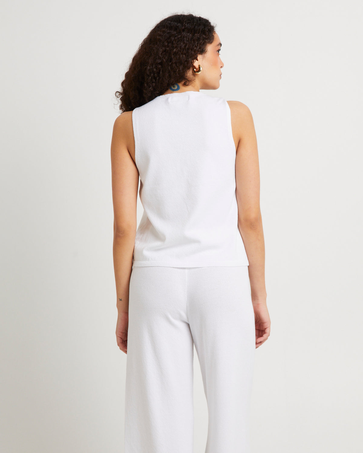 Libby Tie Front Knit Top WHITE