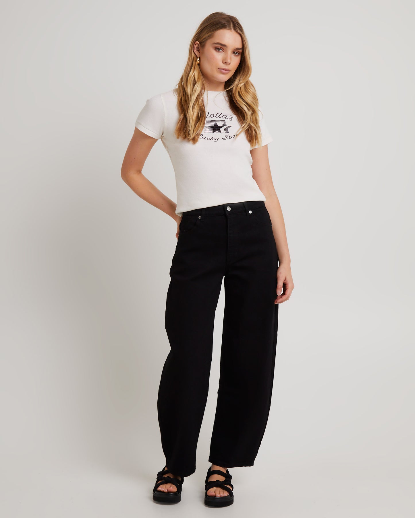 Gigi Barrel Jeans Forever Black