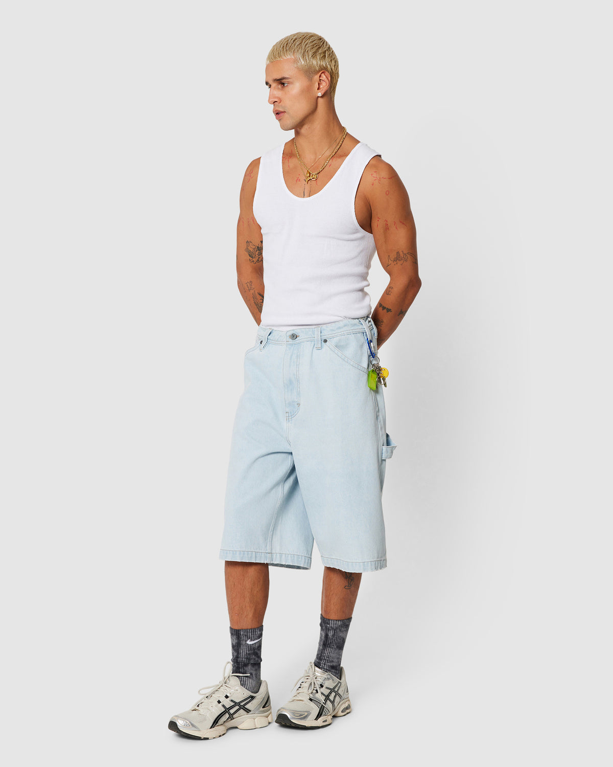 A6 Big Work Denim Shorts Hanks