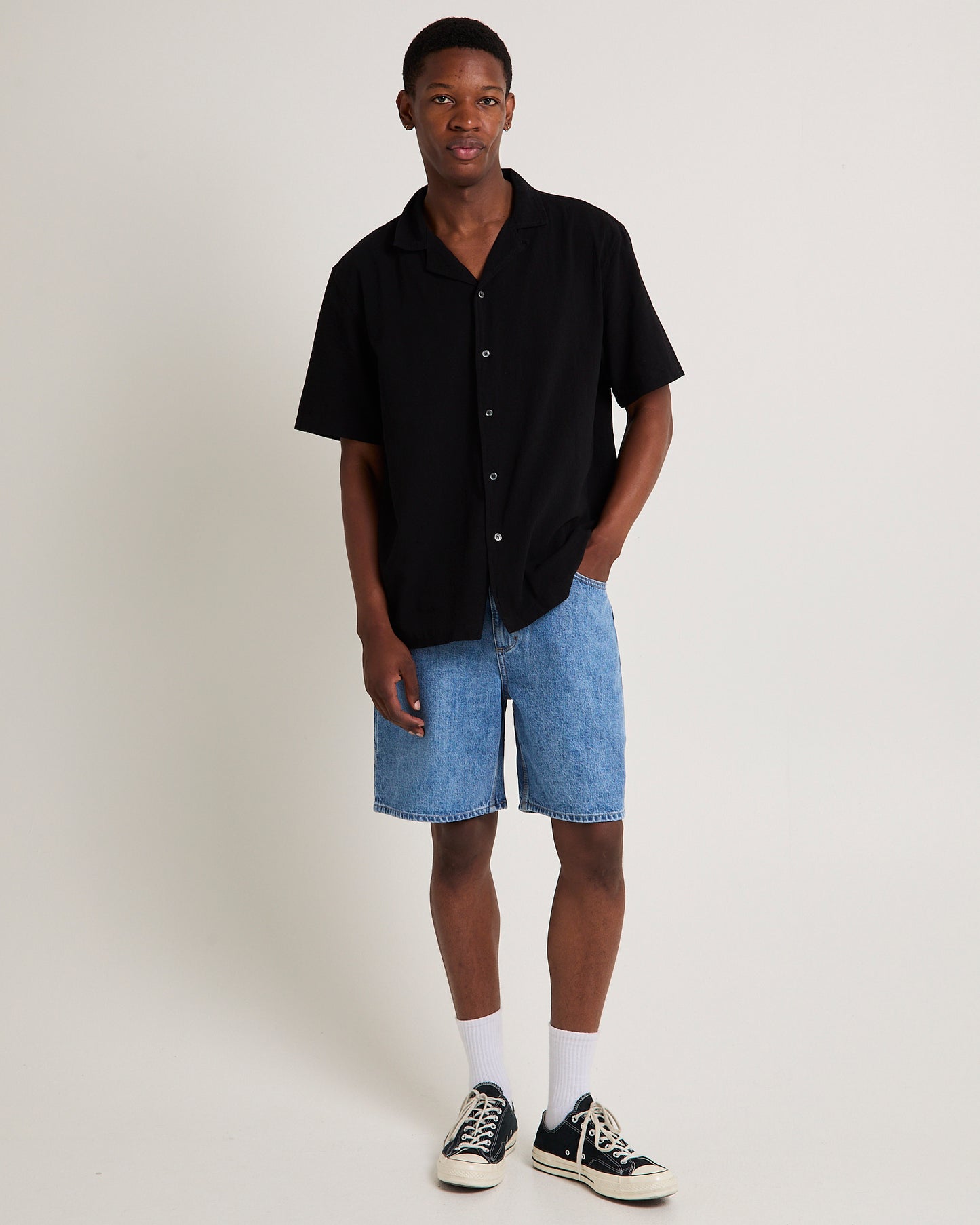L-Four Baggy Denim Shorts