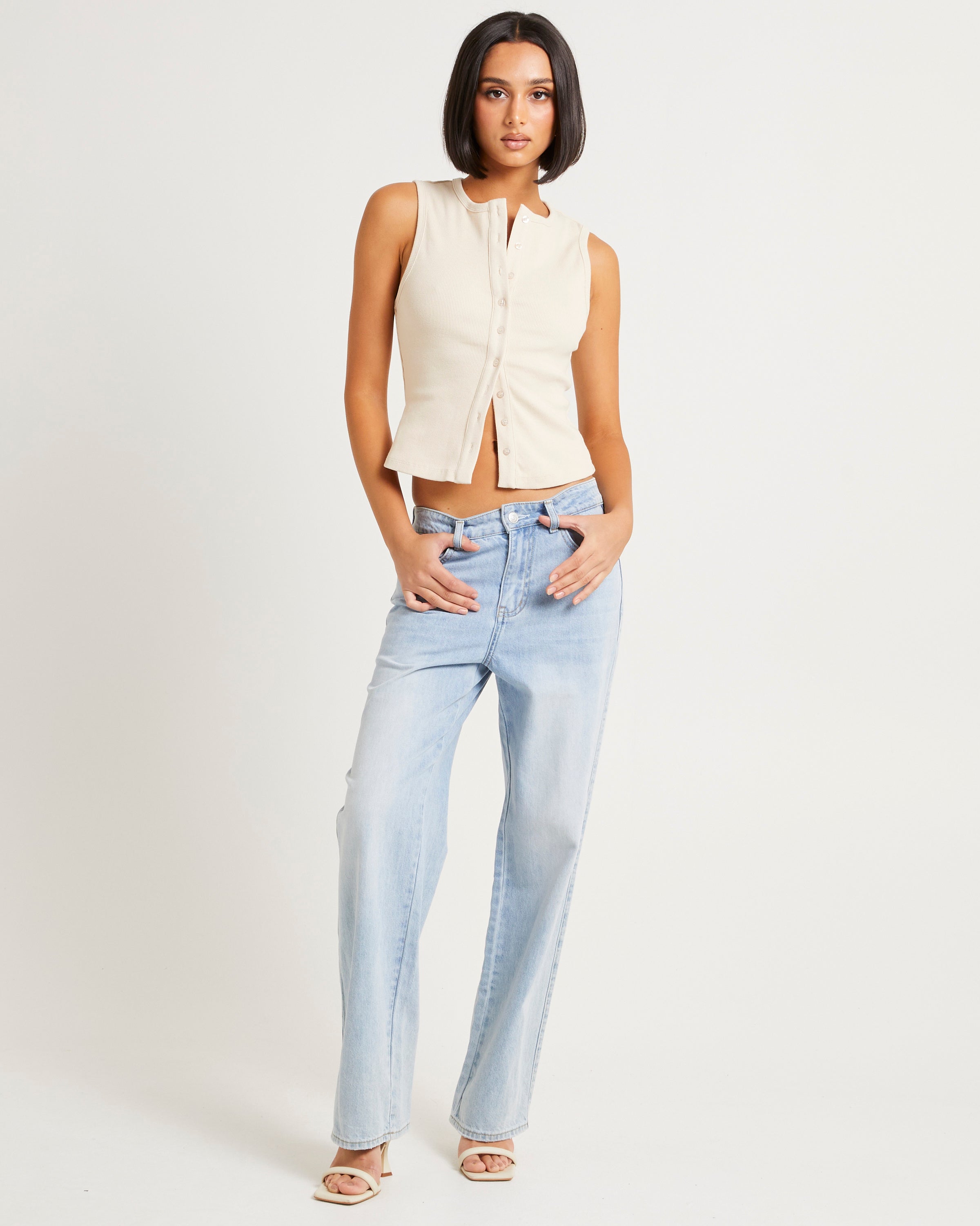 Zoe Button Front Tank Top – General Pants Co.