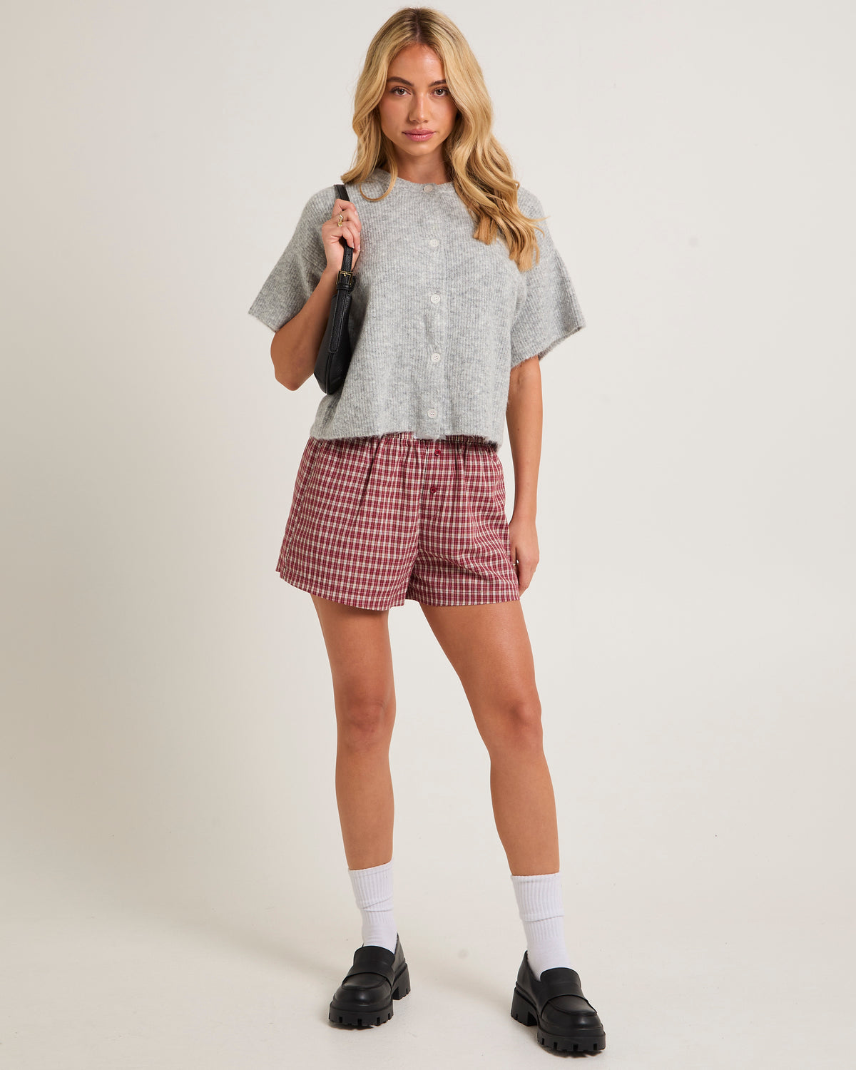 Adira Short Sleeve Cardigan GREY MARLE