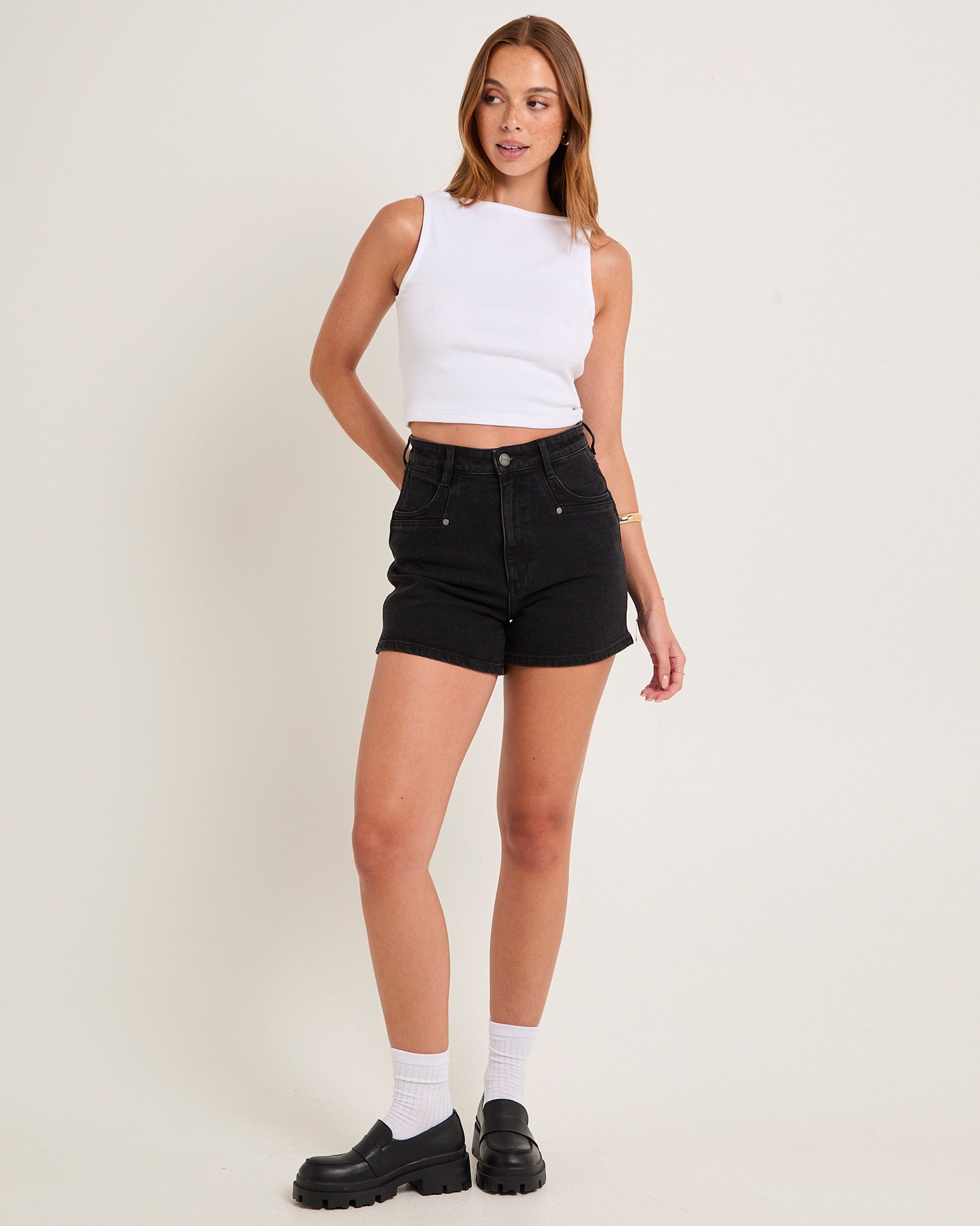 Hi Bells Slim Denim Shorts