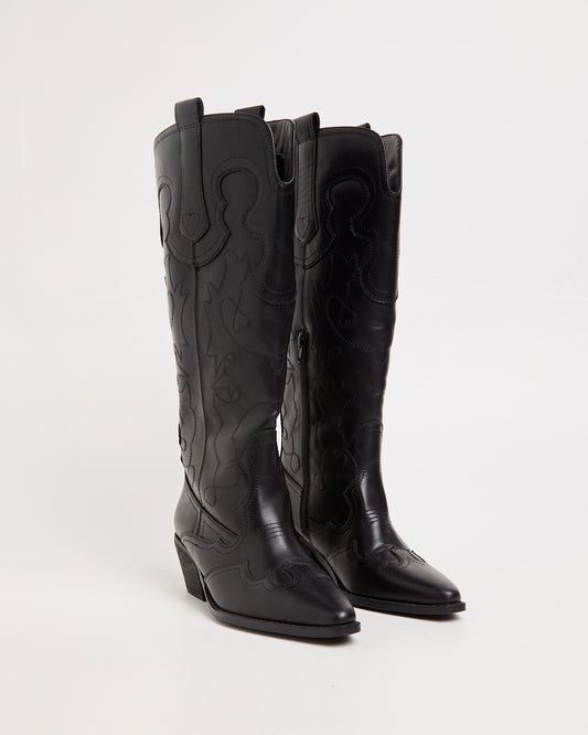 Malvin Western Boots BLACK/BLACK