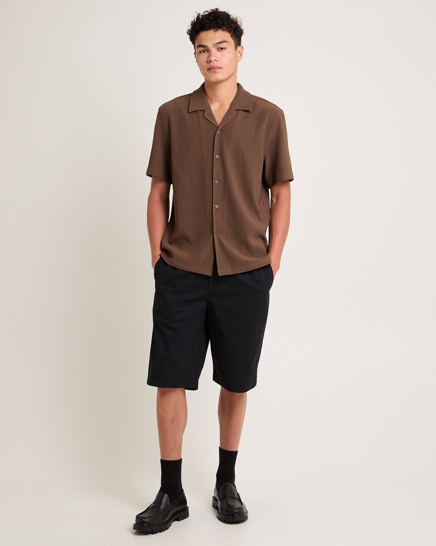 Pleated Resort Short Sleeve Shirt