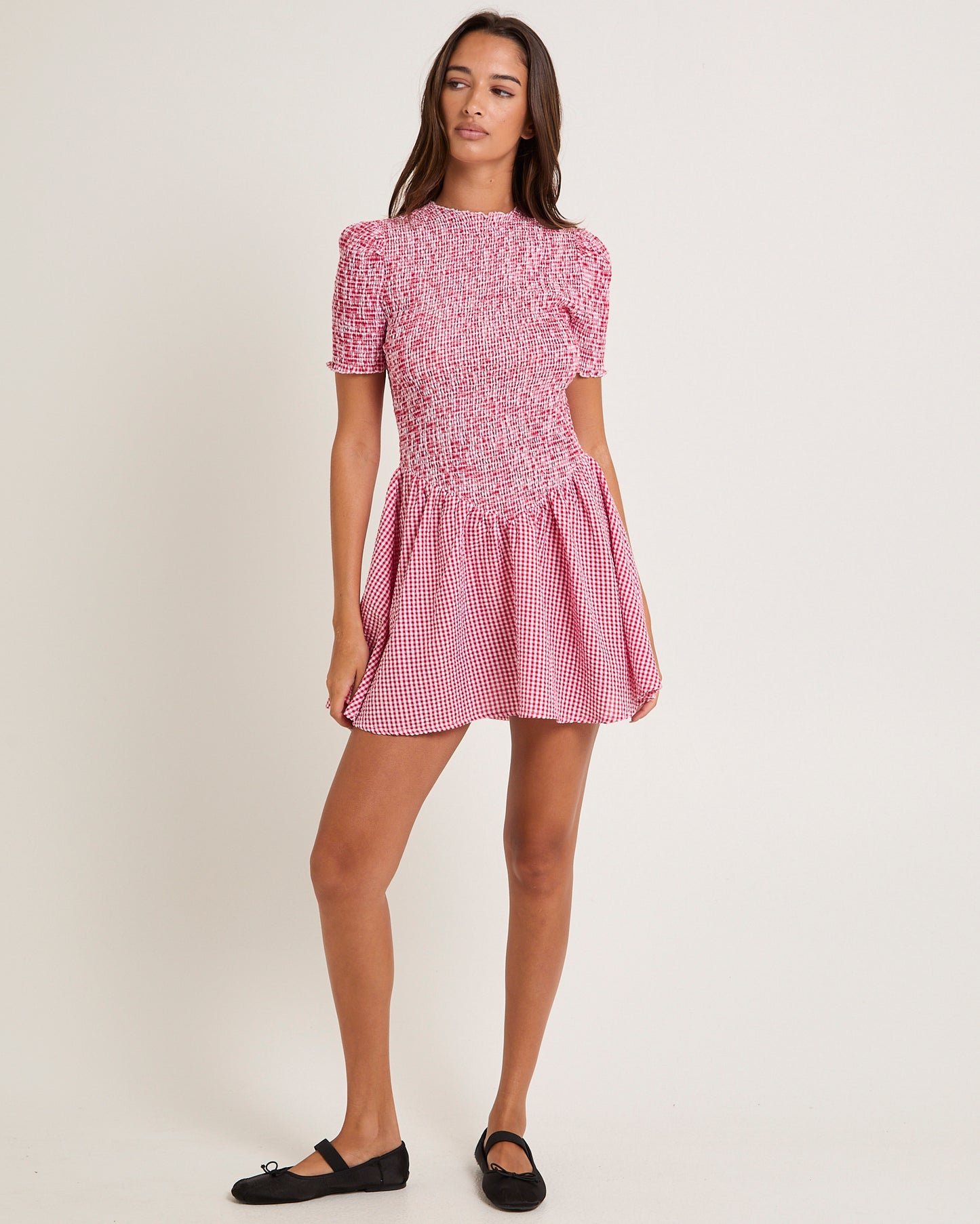 Bonnie Shirred Bubble Mini Dress