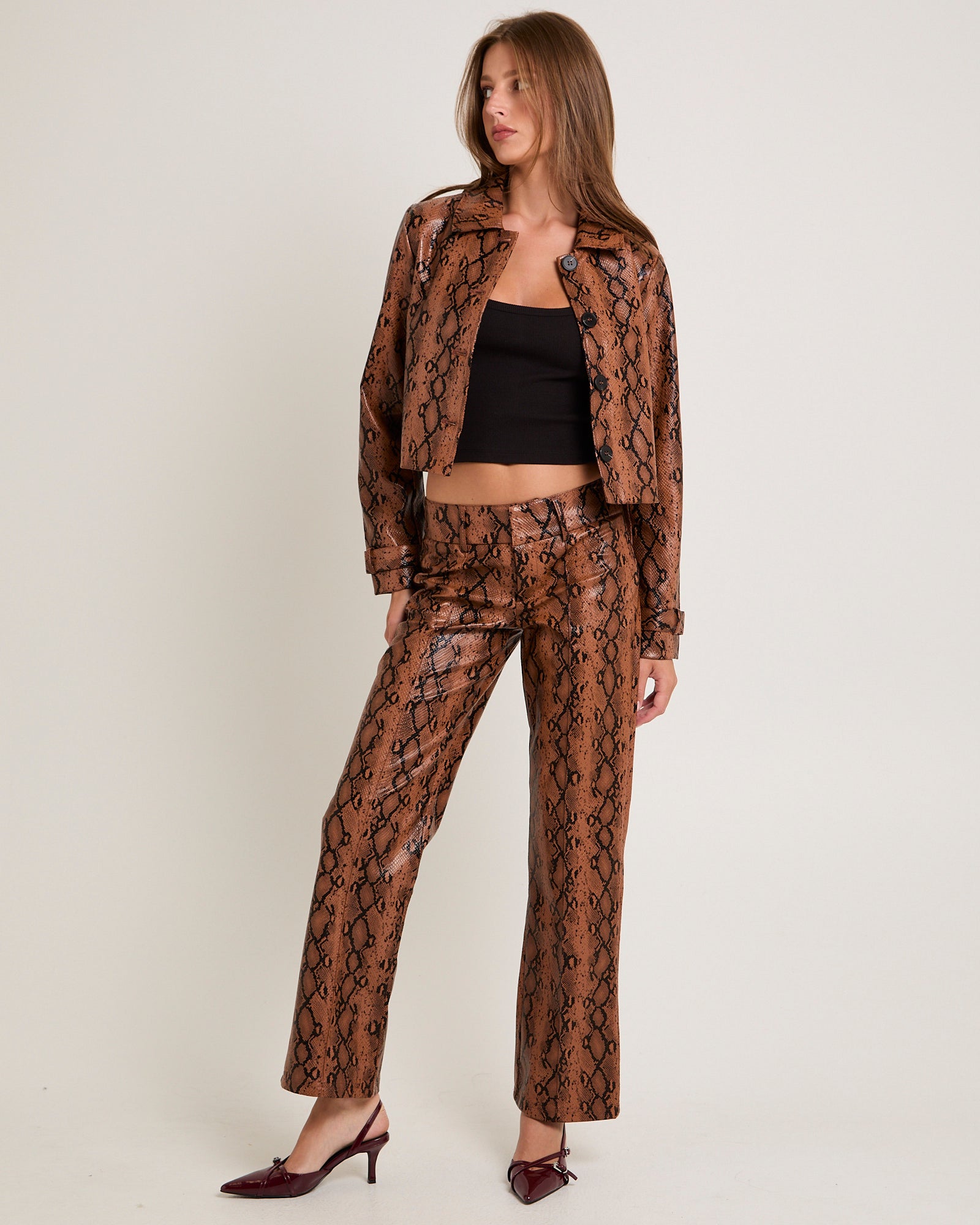 Stassy Snake Faux Leather Pants – General Pants Co.