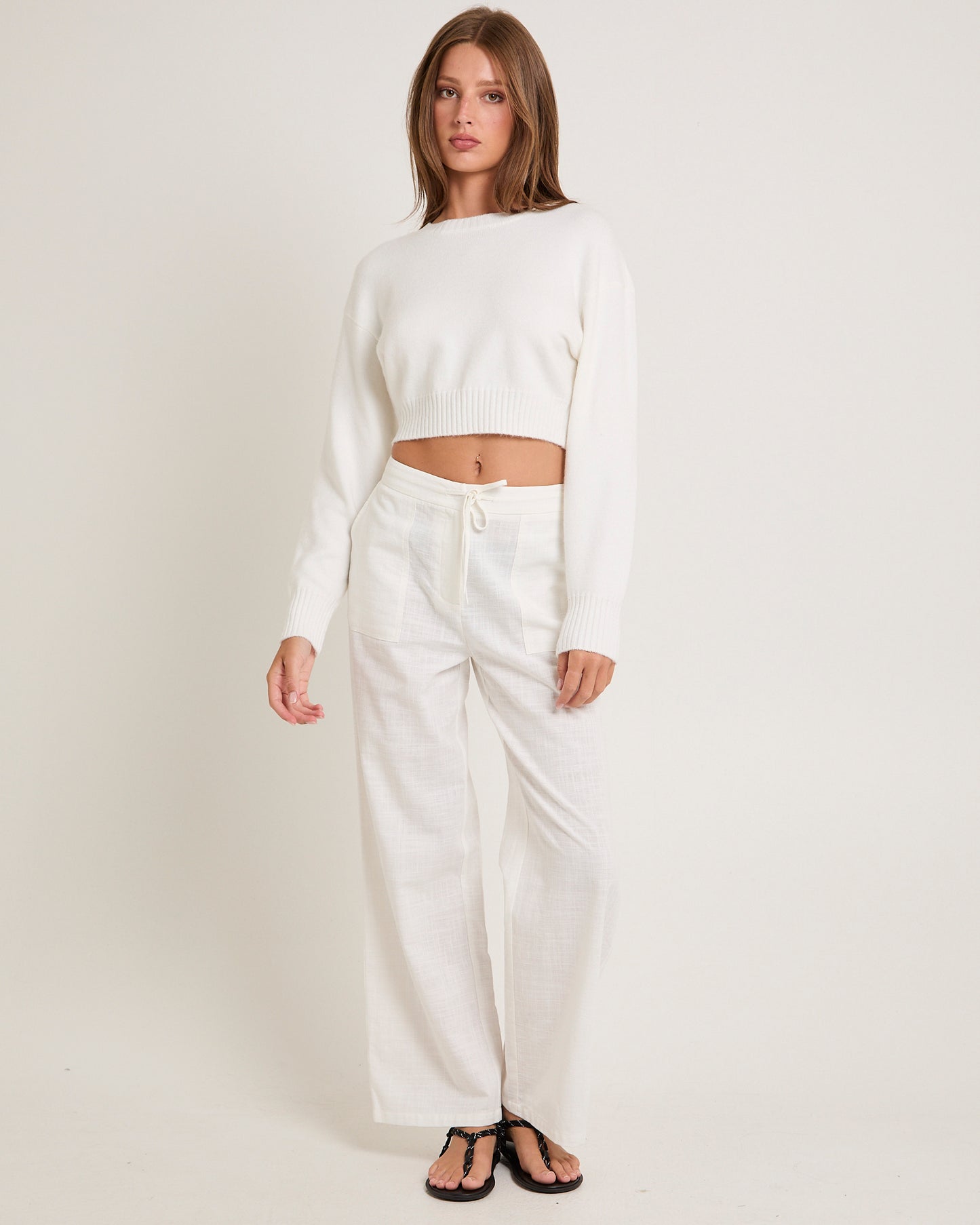 Tasmine Cropped Knit Sweater