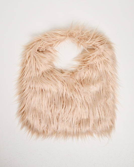 Brianna Fur Tote Bag BEIGE