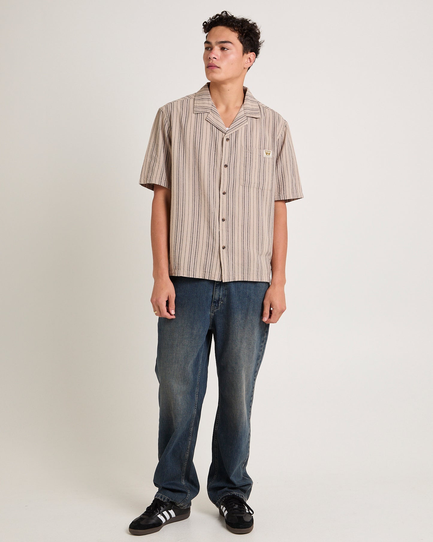 Box Resort Shirt Hessian Stripe