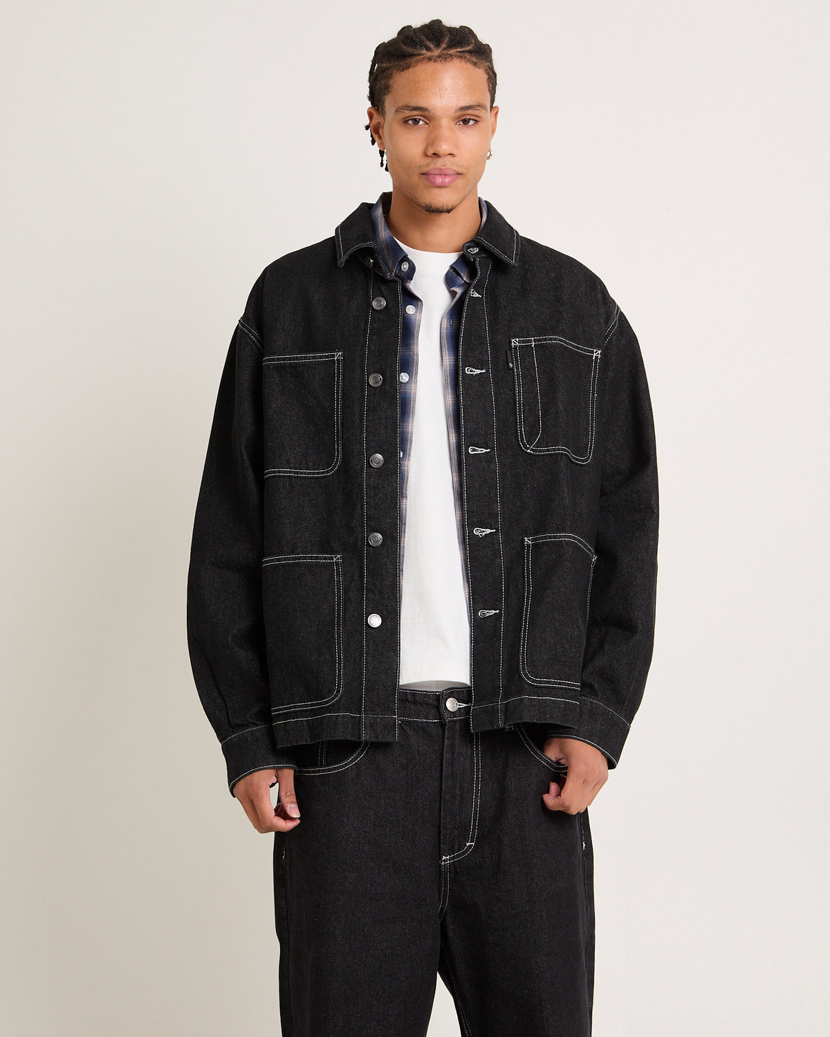 Rodman Denim Overshirt SILVER BLACK