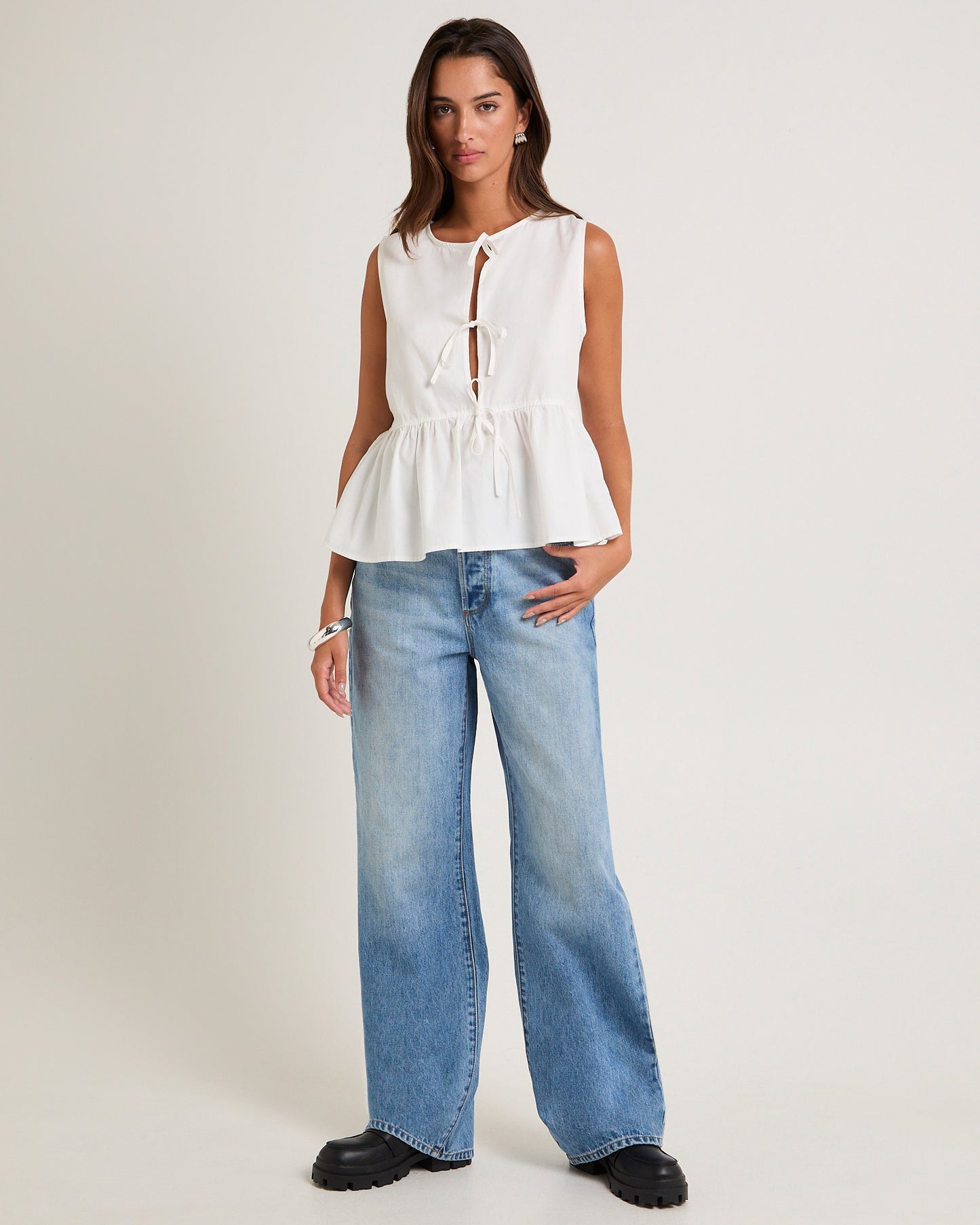 Stevie Relaxed Denim Jeans Brad Blue