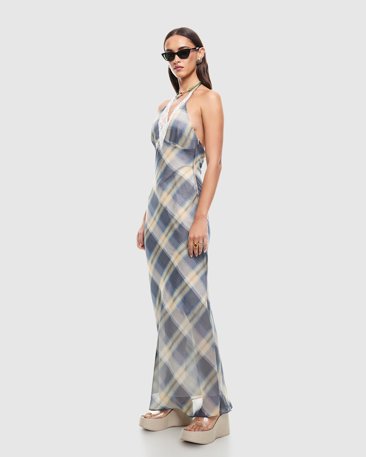 Shoreline Maxi Dress BLUE CHECK