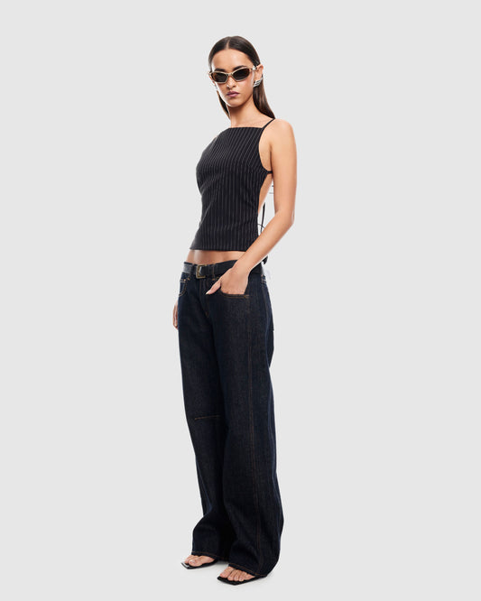 Horizon Tie Top ONYX PINSTRIPE