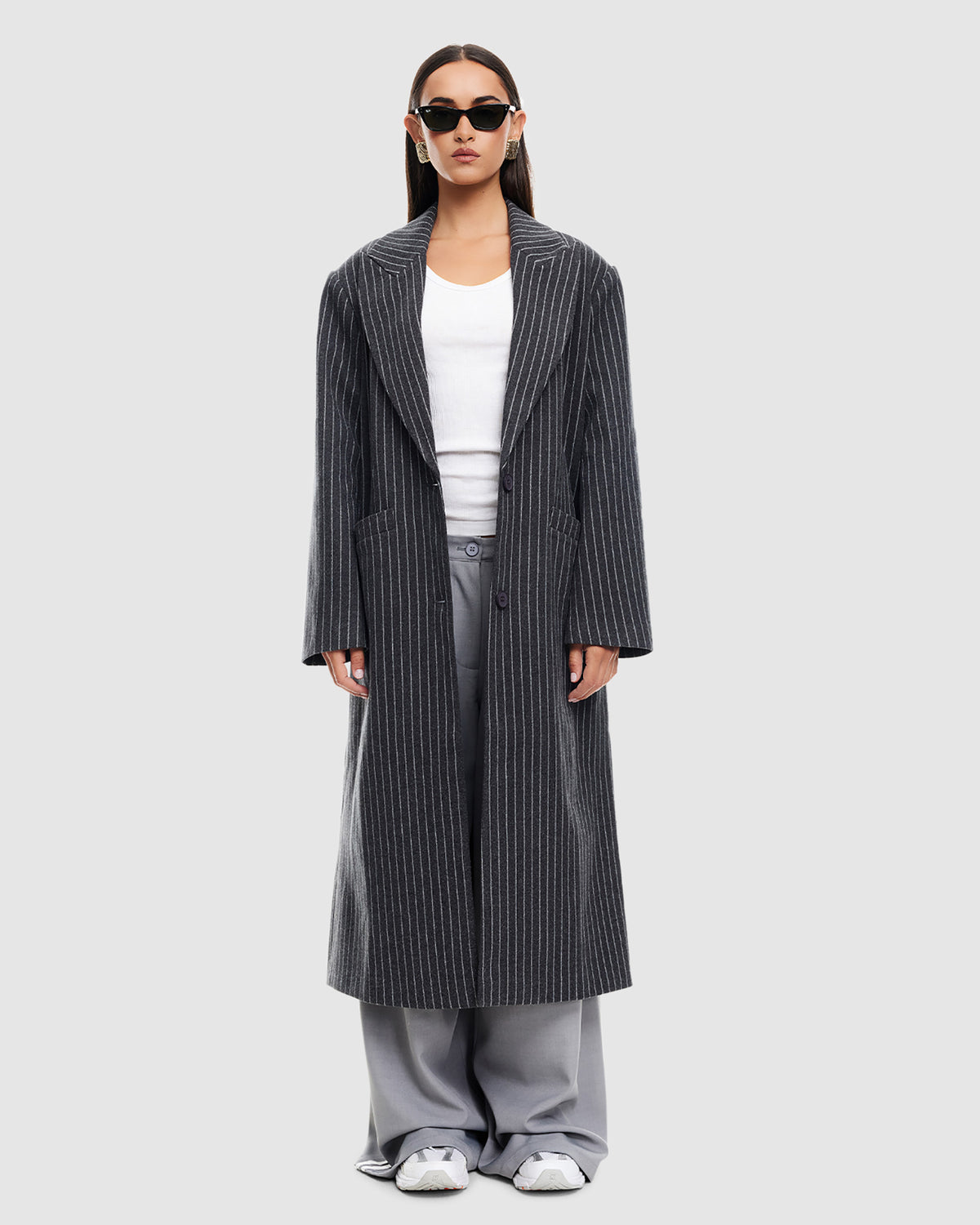 Olsen Coat ONYX PINSTRIPE