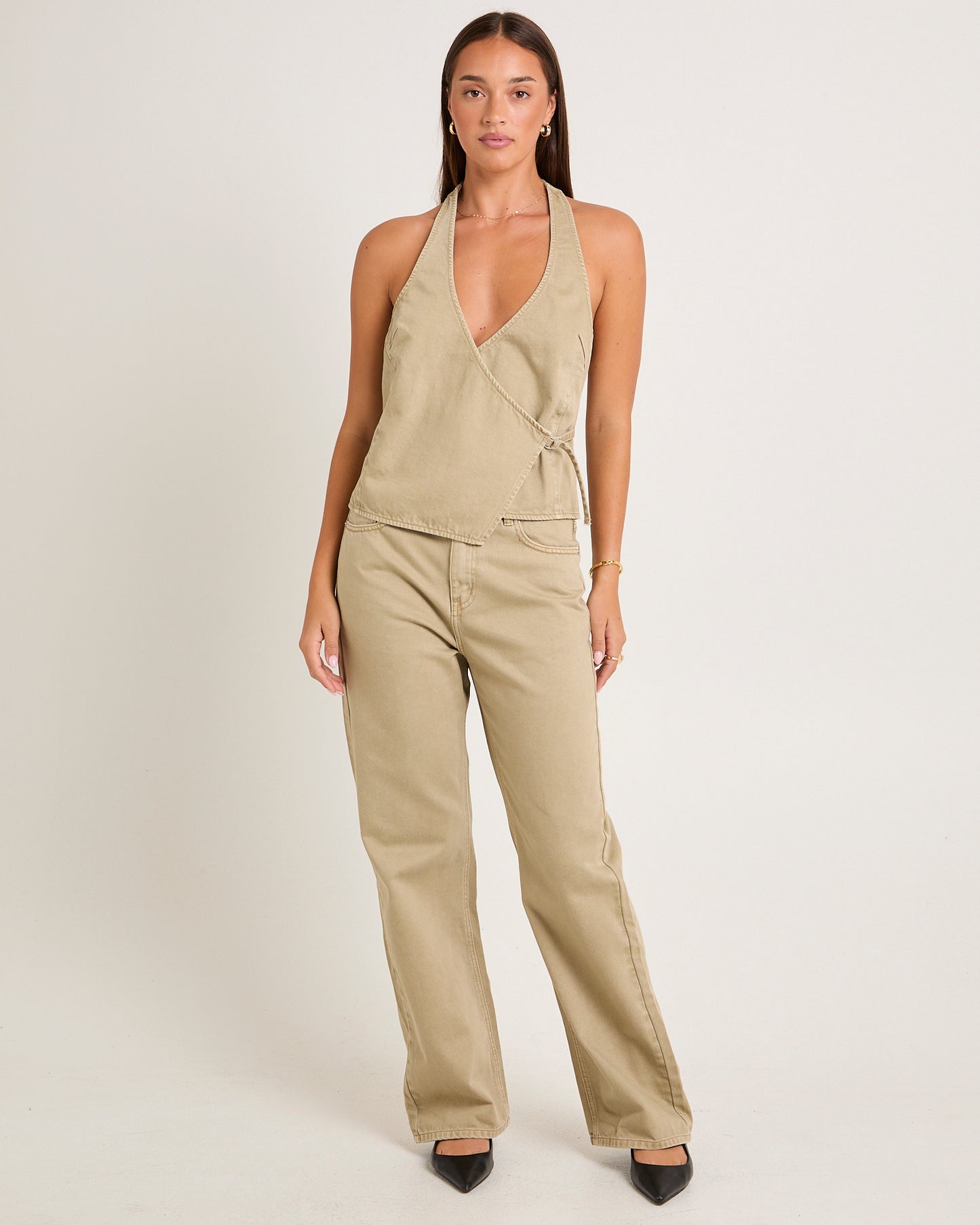 Delilah Denim Halter Neck Top