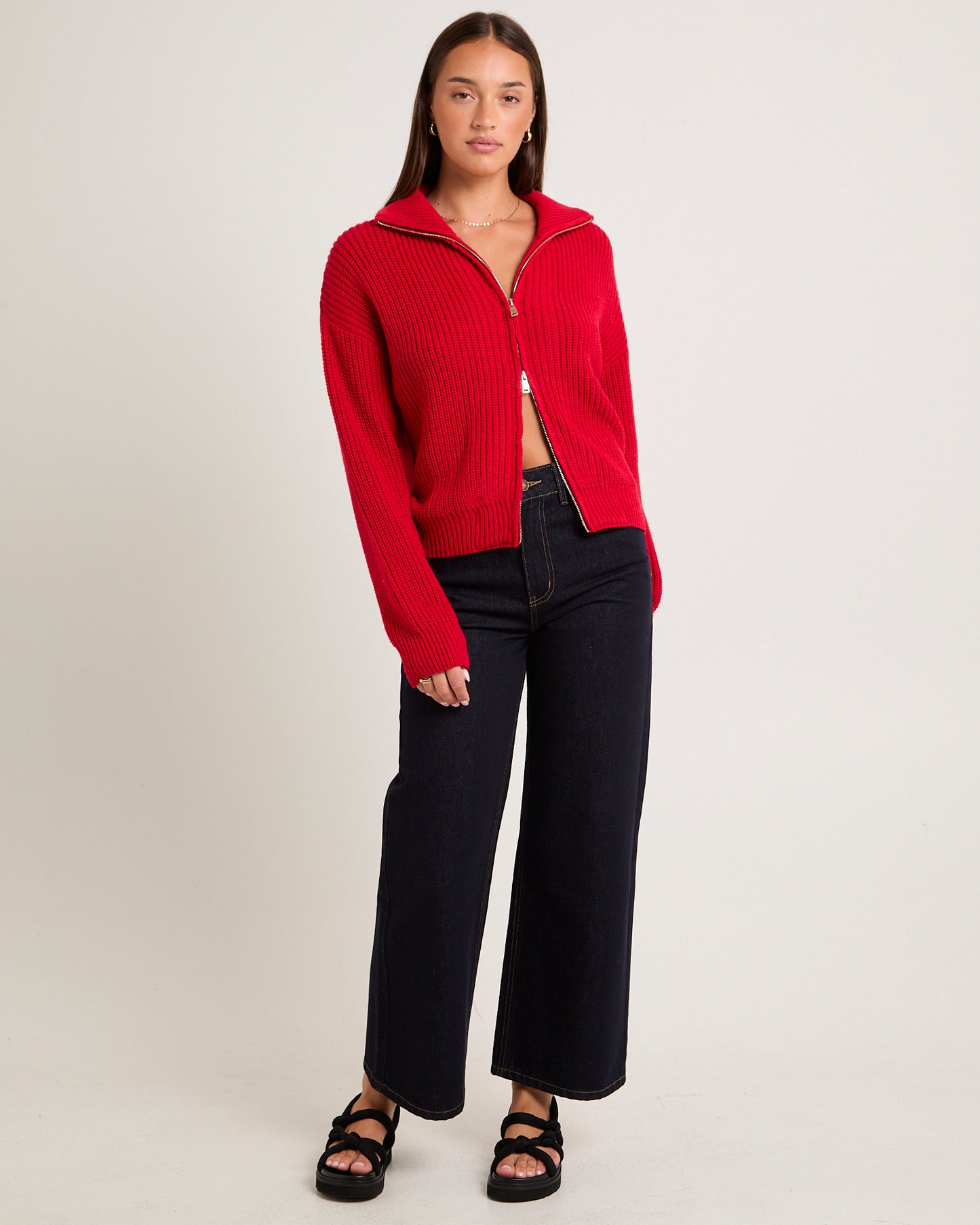 Ellie Double End Zip Longline Cardigan