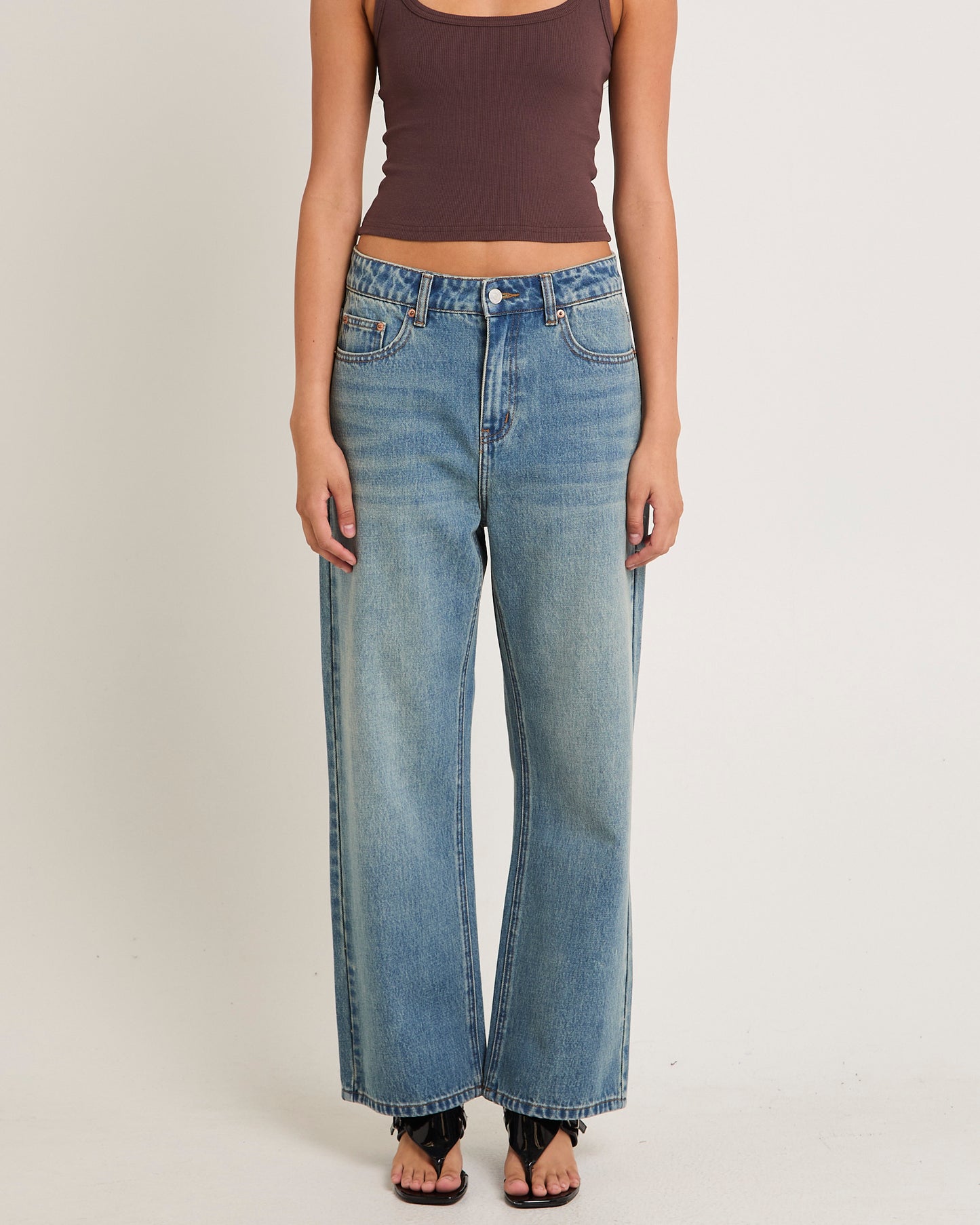 Alexa Mid Rise Denim Jeans Petite Relaxed