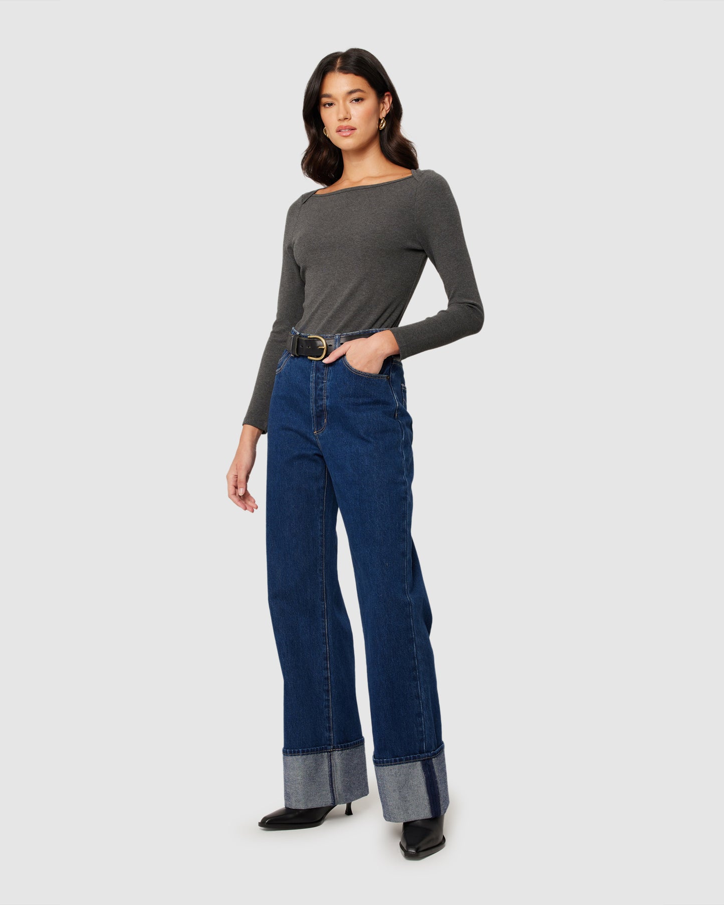 Stevie Relaxed Denim Jeans Deep Blue