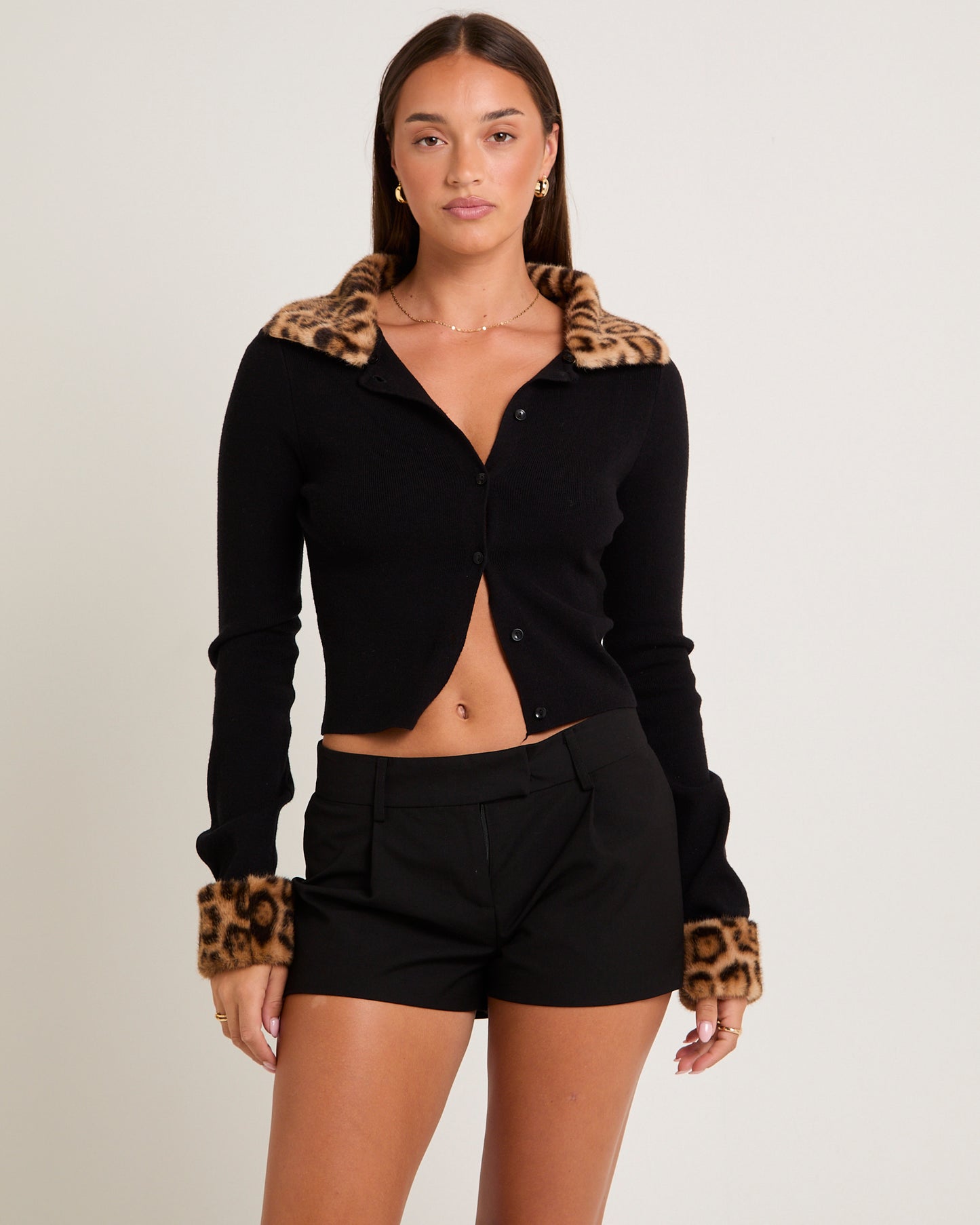 Corinna Fur Trim Cardigan