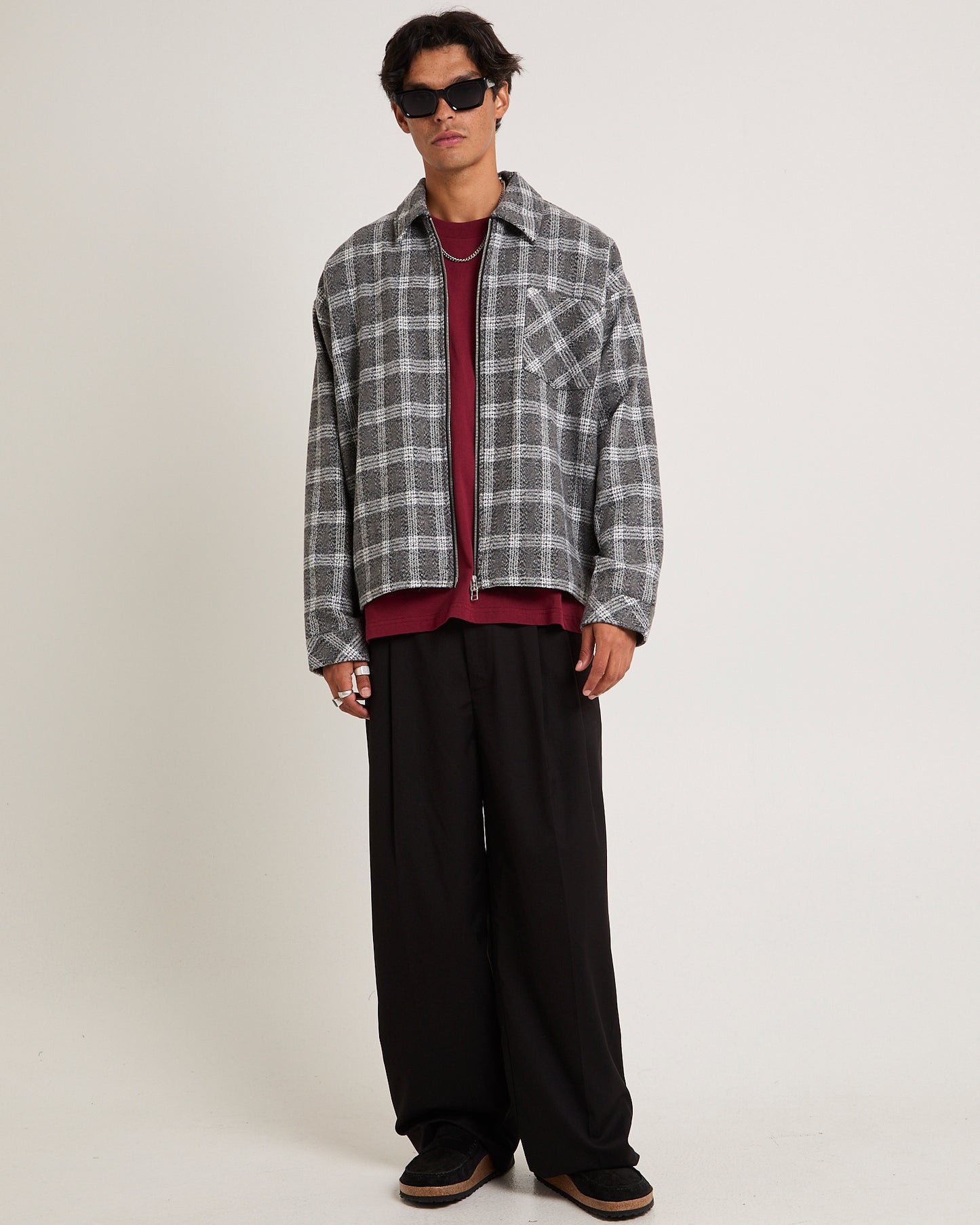 Brushed Check Zip Jacket