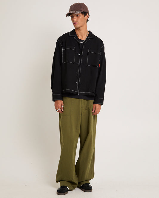 Pleasure Overshirt BLACK
