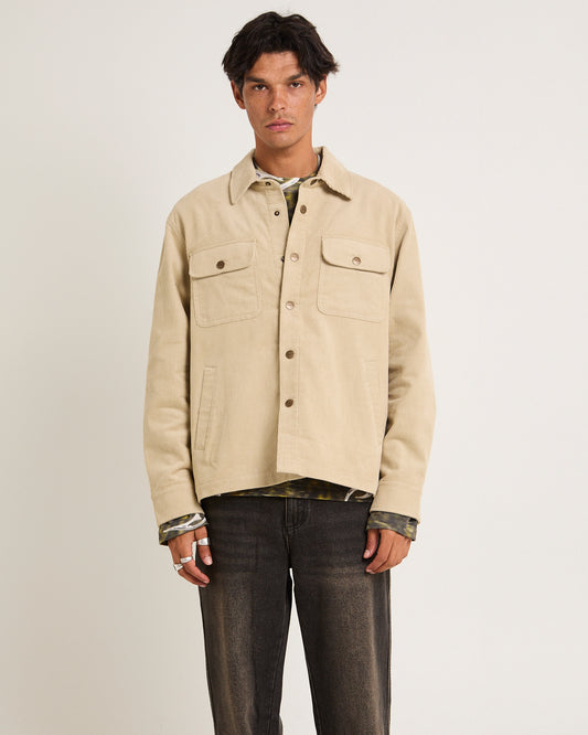 Conditions Corduroy Long Sleeve Overshirt TAUPE