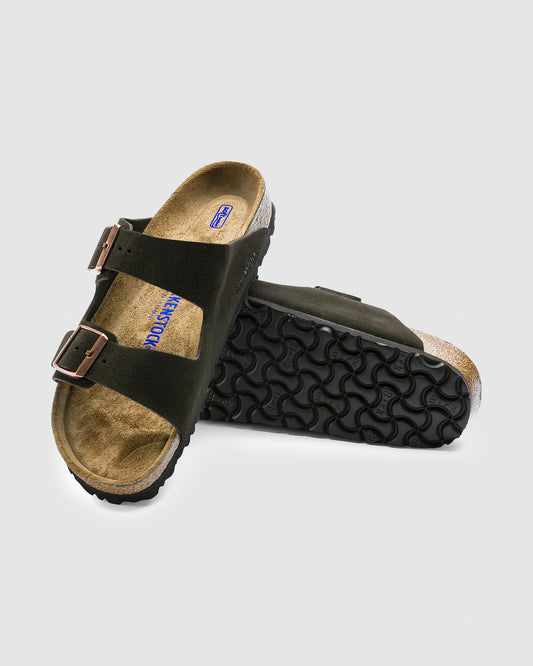 Arizona Soft Foot Bed Suede Leather Sandal MOCCA