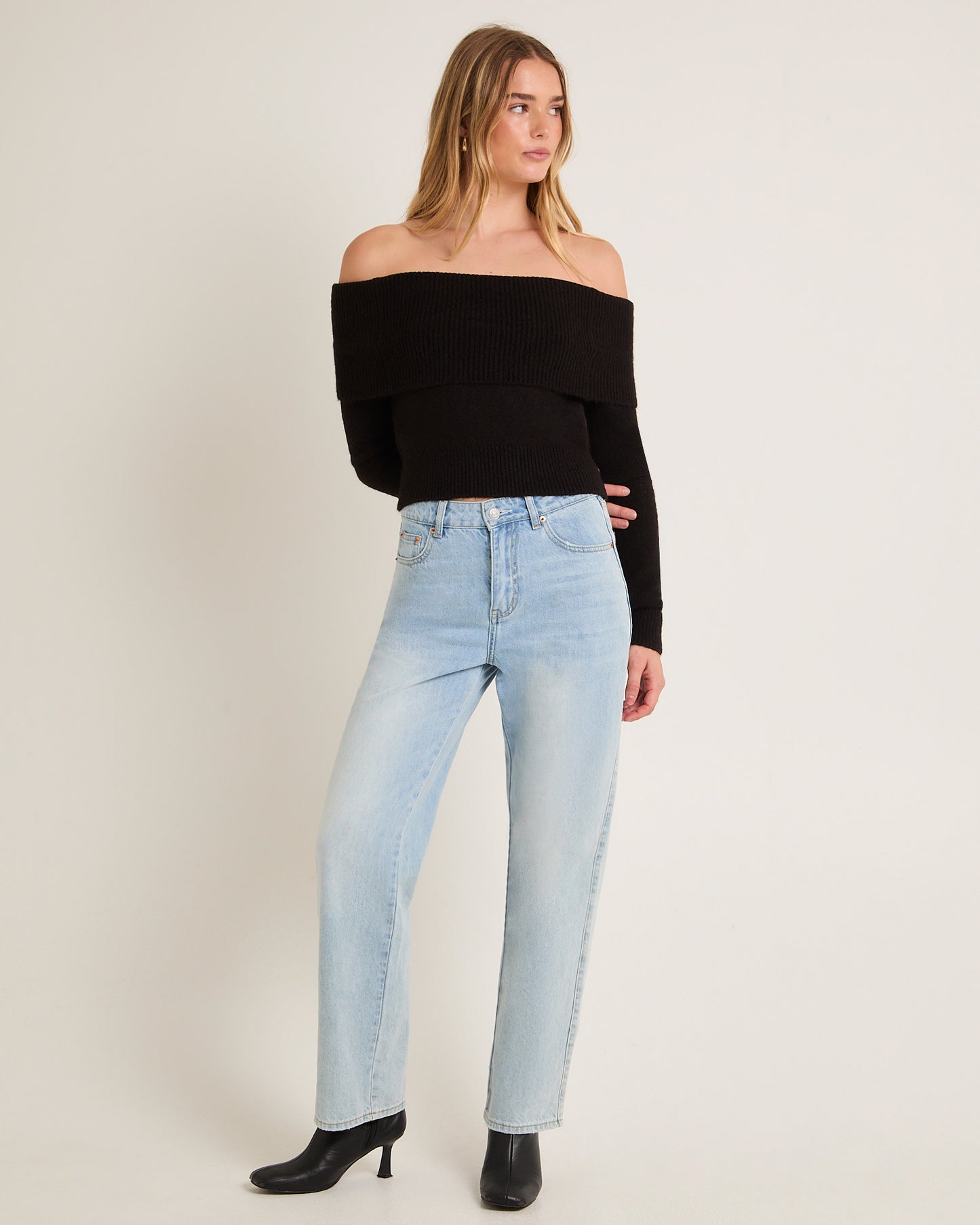 Milly Off Shoulder Knit Sweater